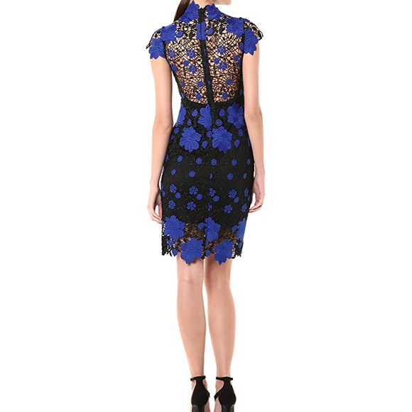 Laundry by Shelli Segal Mock-Neck Lace Web Dress - Picture 2 of 15